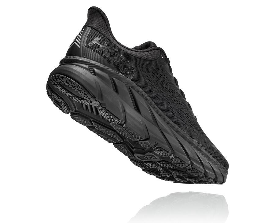 Running Shoes Mens - Hoka One One Clifton 7 - Black - HXLUFBT-78